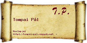 Tompai Pál névjegykártya